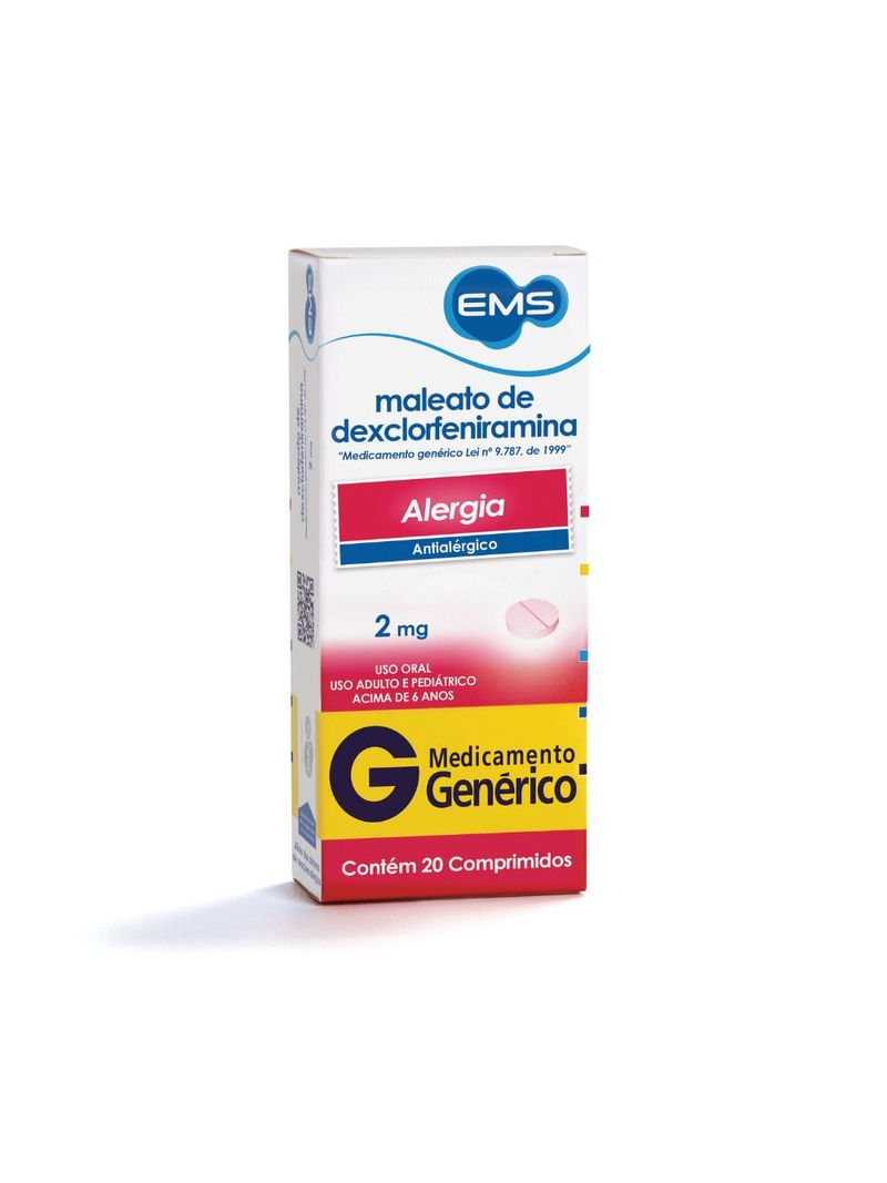 Dexclorfeniramina-Ems-2mg-Com-20-Comprimidos