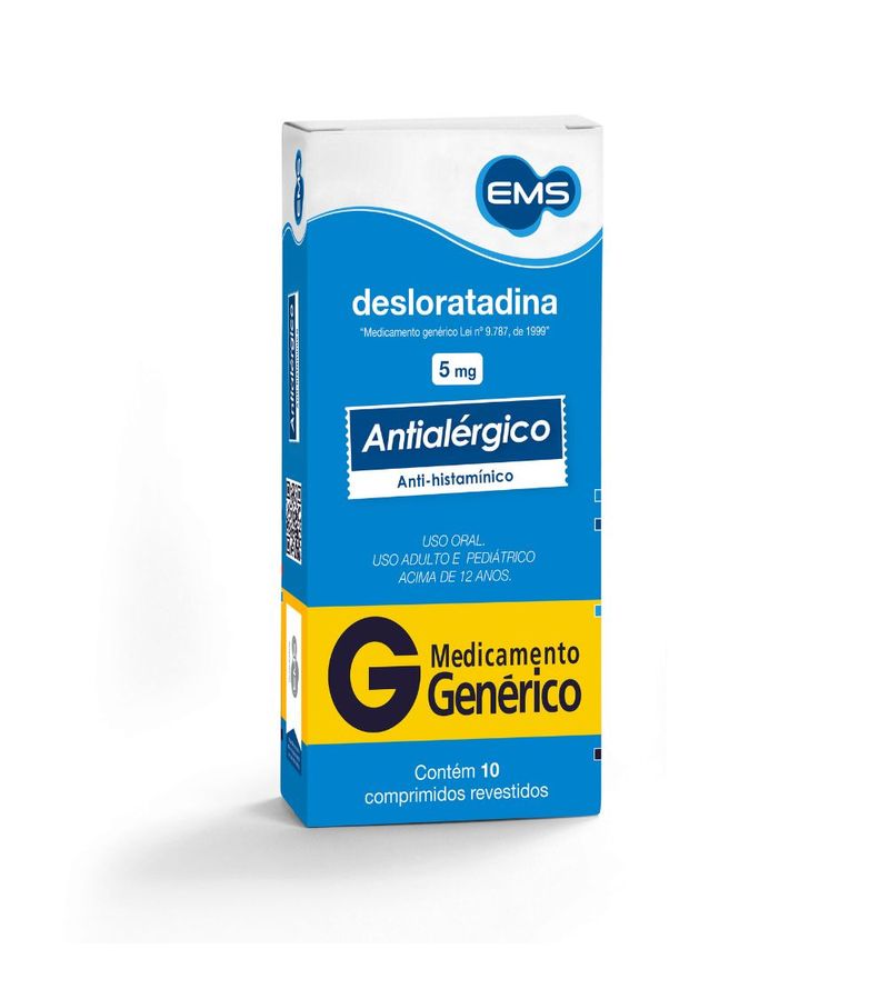 Desloratadina-Ems-5mg-Com-10-Comprimidos
