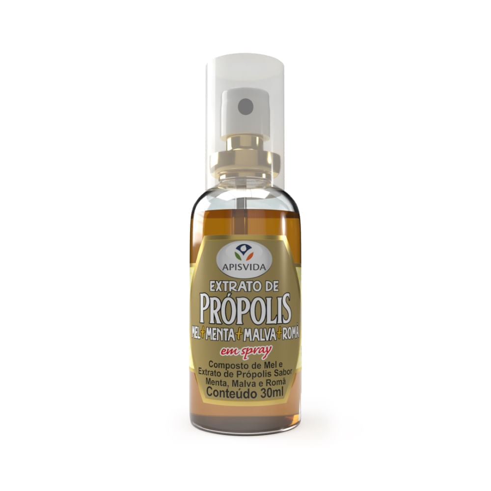 Extrato de Propólis 30mL Sabor Menta e Romã Spray