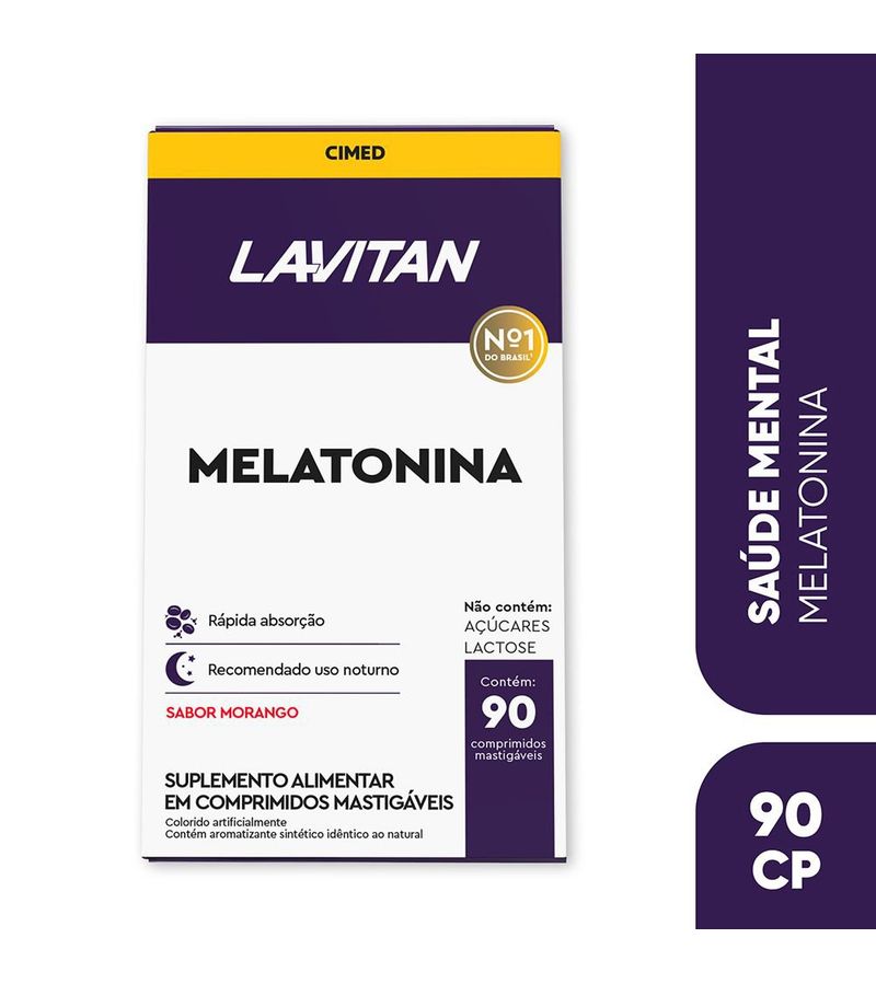 Lavitan-Melatonina-021Mg-Com-90-Comprimidos-Sabor-Morango