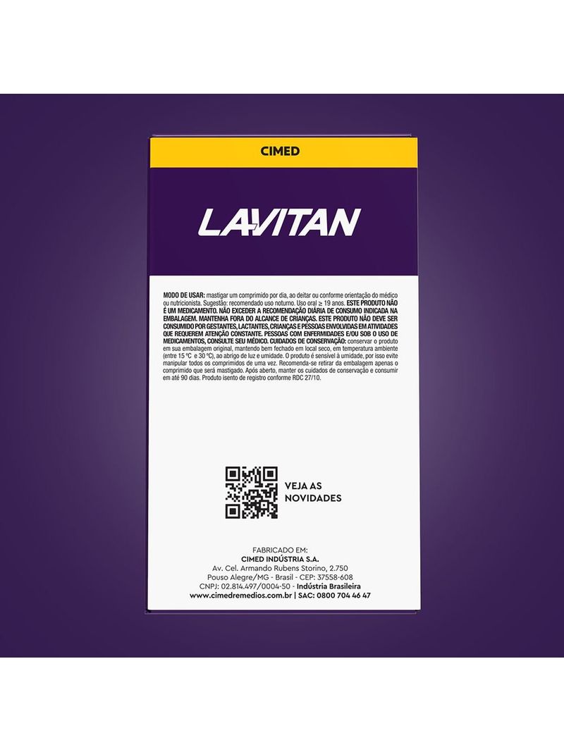 Lavitan-Melatonina-021Mg-Com-90-Comprimidos-Sabor-Morango
