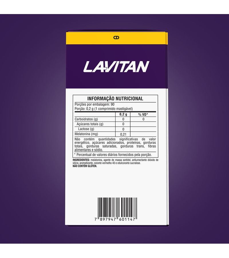 Lavitan-Melatonina-021Mg-Com-90-Comprimidos-Sabor-Morango