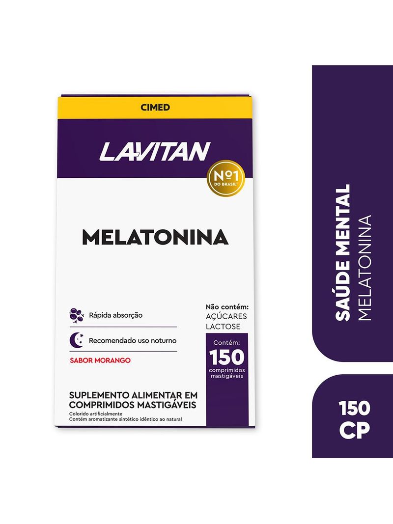 Lavitan-Melatonina-021Mg-Com-150-Comprimidos-Sabor-Morango