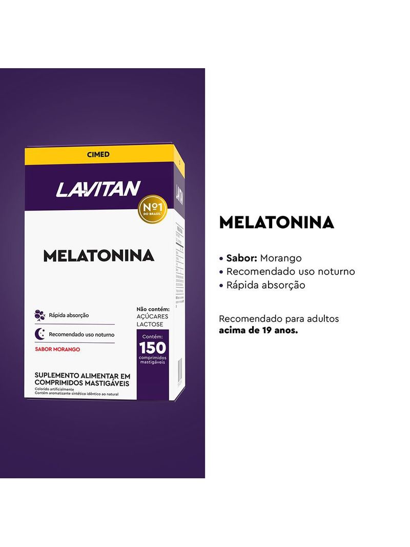 Lavitan-Melatonina-021Mg-Com-150-Comprimidos-Sabor-Morango
