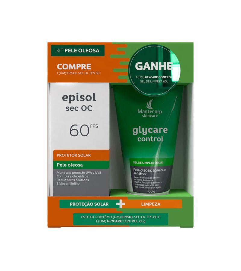 748930-Kit-Mantecorp-Protetor-Solar-Episol-Sec-Oc-Fps60-Pele-Oleosa-60ml--Gel-De-Limpeza-Glycare-Control-60g