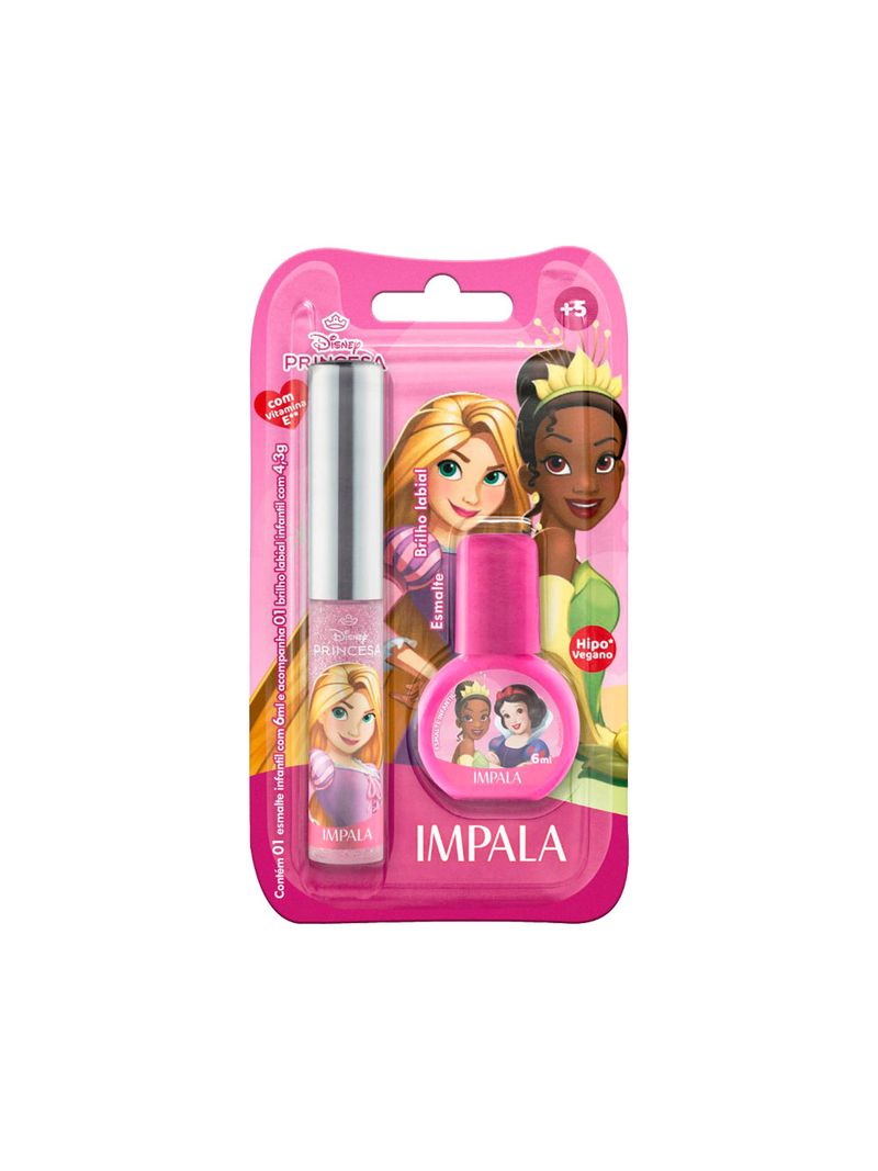 Kit-Esmalte-Infantil-6ml---Brilho-Labial-43g-Impala-Disney-Princesas