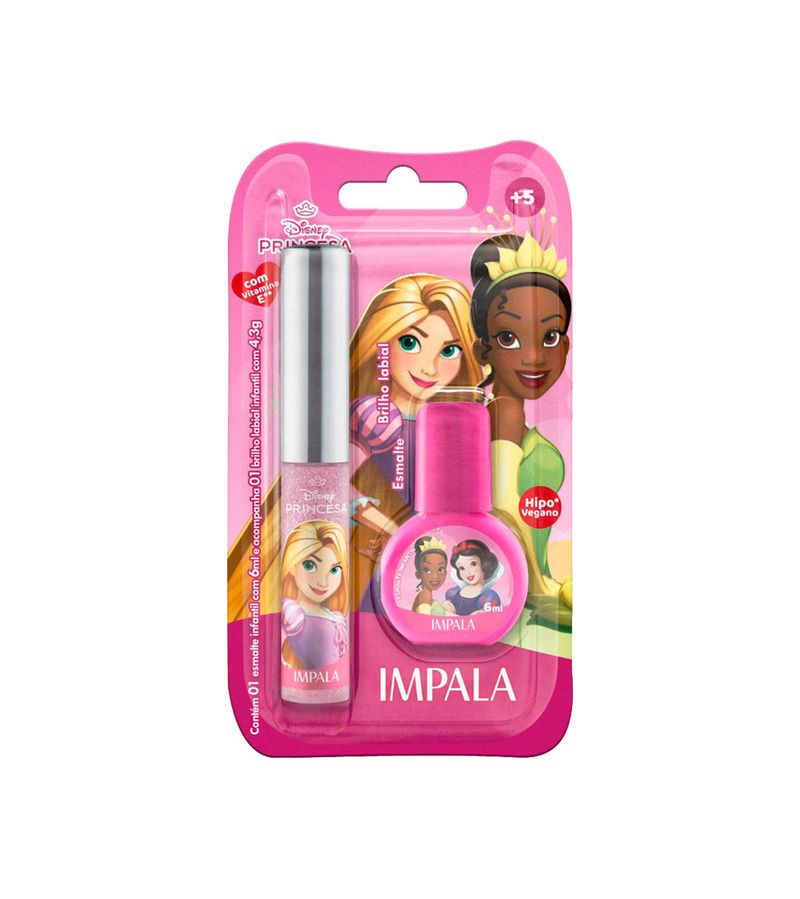 Kit-Esmalte-Infantil-6ml---Brilho-Labial-43g-Impala-Disney-Princesas