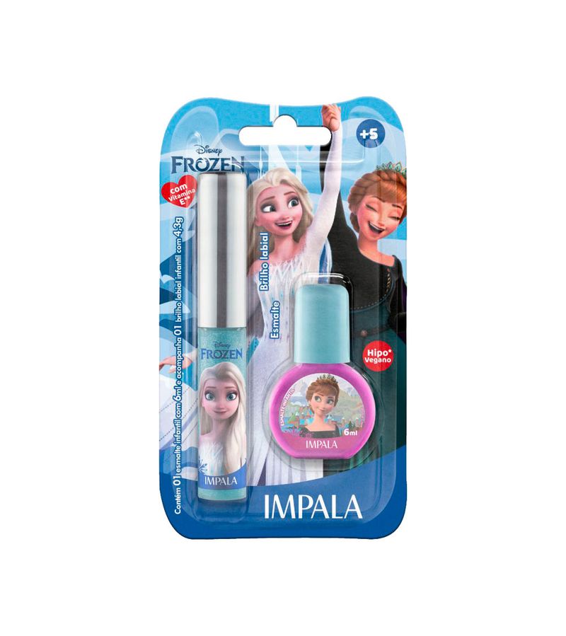 Kit-Esmalte-Infantil-6ml---Brilho-Labial-43g-Impala-Disney-Frozen