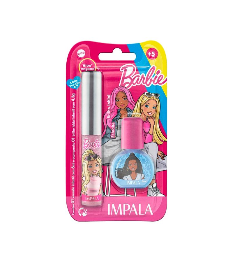 Kit-Esmalte-Infantil-6ml---Brilho-Labial-43g-Impala-Barbie