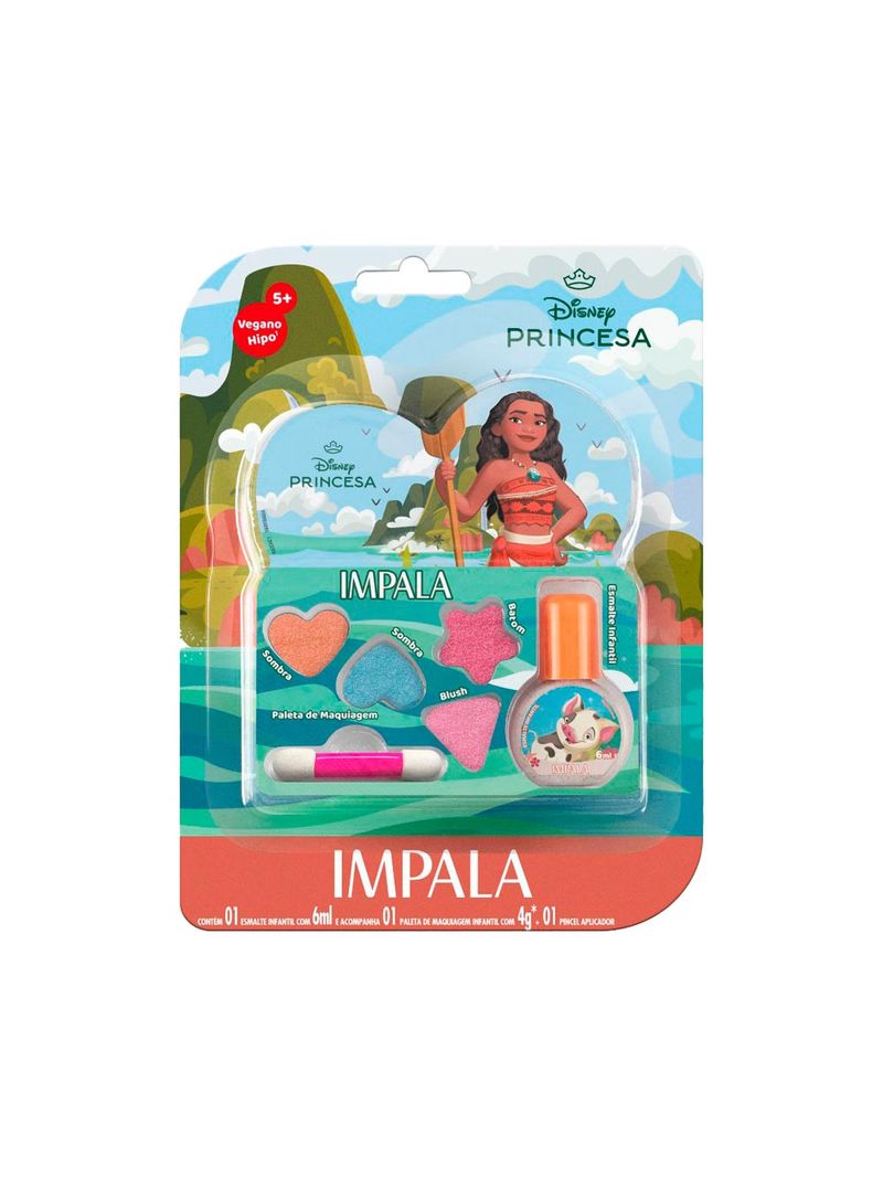 Kit-Esmalte-Infantil-6ml---Paleta-De-Maquiagem-Infantil-4g---Pincel--Aplicador-Impala-Disney-Moana
