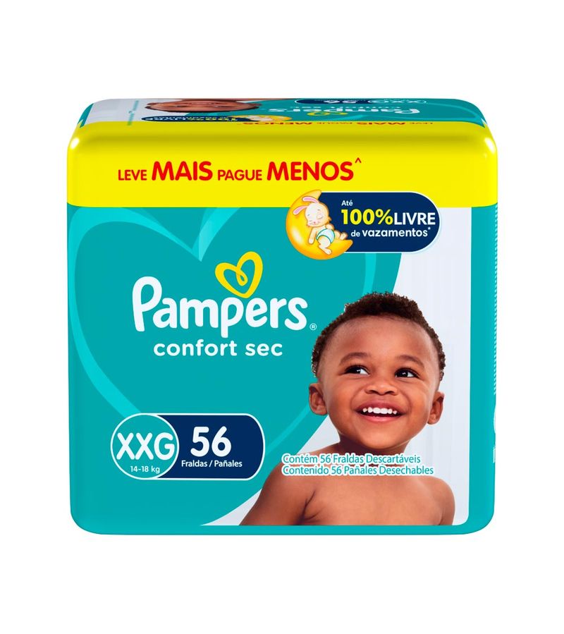 Fralda-Pampers-Confort-Sec-Xxg-Super-Fortebag-Com-56-Unidades-Leve-Mais--Pague-Menos-Especial