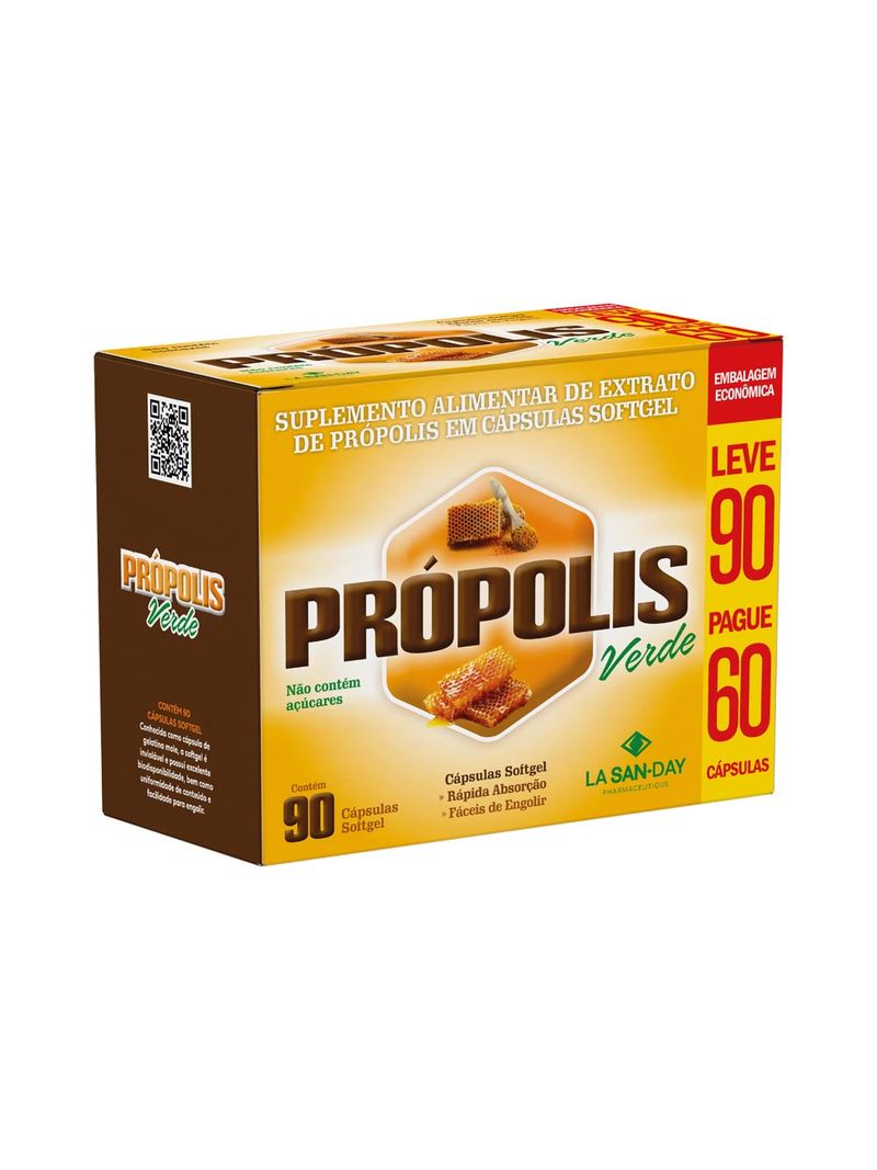 Suplemento-Alimentar-Propolis-Verde-Lasanday-Leve-90-Pague-60-Capsulas--Softgel-Especial