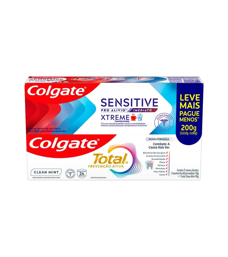 Kit-Creme-Dental-Colgate-Sensibilidade-Xtreme-Temperatures-110g---Total--Prevencao-Ativa-Clean-Mint-90g-Pague-Menos-Leve-Mais-Especial