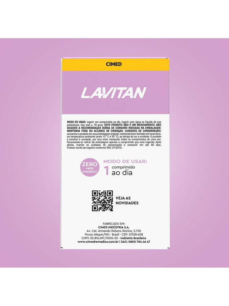 Multivitaminico-Lavitan-50--Mulher-60-Capsulas-1-Lado