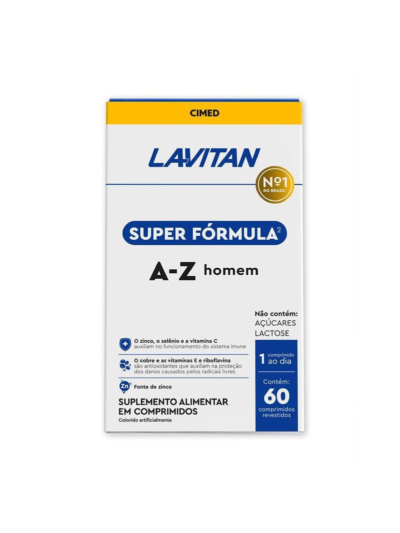 Multivitaminico-Lavitan-A-Z-Homem-Super-Formula-60-Comprimidos-