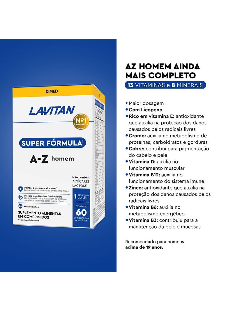 Multivitaminico-Lavitan-A-Z-Homem-Super-Formula-60-Comprimidos-