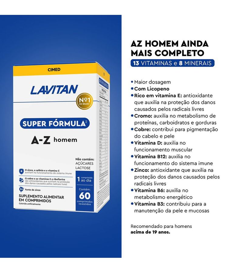 Multivitaminico-Lavitan-A-Z-Homem-Super-Formula-60-Comprimidos-