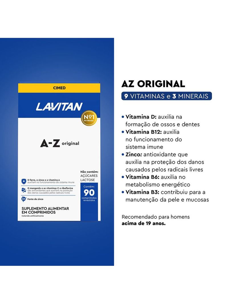 727719-Multivitaminico-Lavitan-A-Z-Original-com-90-Comprimidos-Beneficios