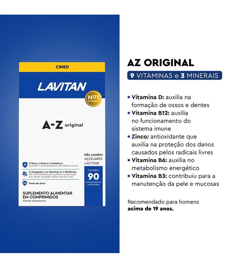 727719-Multivitaminico-Lavitan-A-Z-Original-com-90-Comprimidos-Beneficios