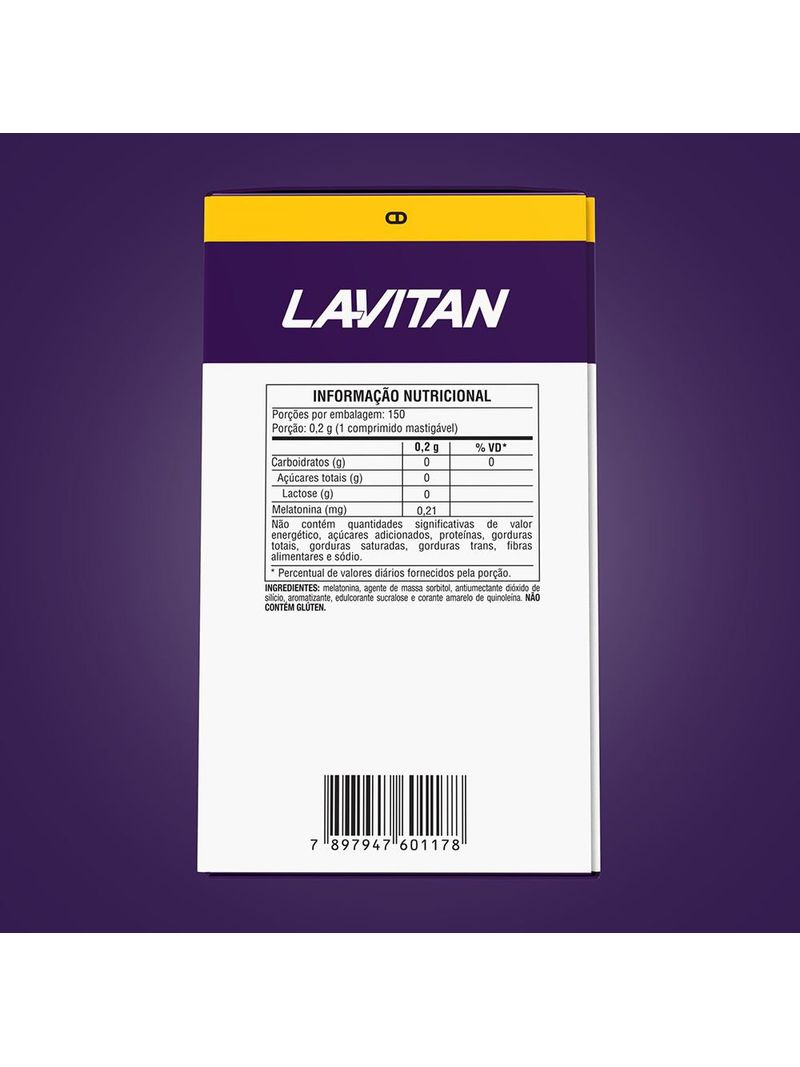 741756-Melatonina-Lavitan-150-Comprimidos-Mastigaveis---Tabela-Nutricional