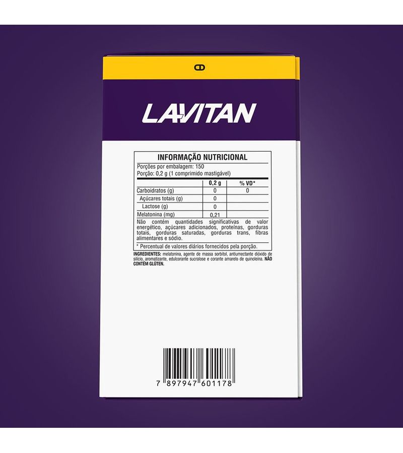 741756-Melatonina-Lavitan-150-Comprimidos-Mastigaveis---Tabela-Nutricional