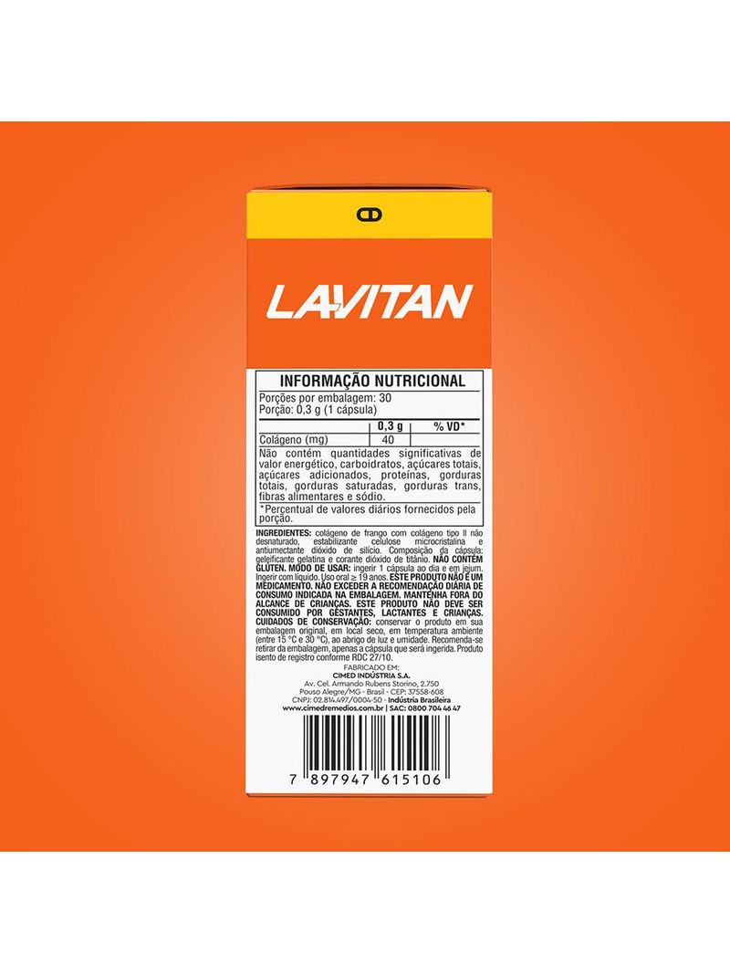 741571-Colageno-Tipo-II-Lavitan-30-Capsulas---Tabela-Nutricional