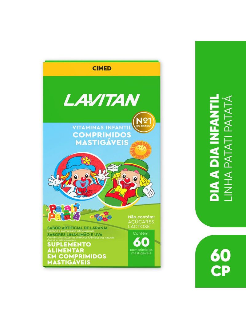 Suplemento-de-Vitaminas-Infantil-Lavitan-Patati-Patata-60-Comprimidos-Mastigaveis---Hero