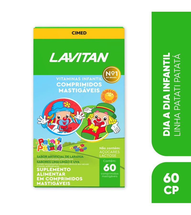 Suplemento-de-Vitaminas-Infantil-Lavitan-Patati-Patata-60-Comprimidos-Mastigaveis---Hero