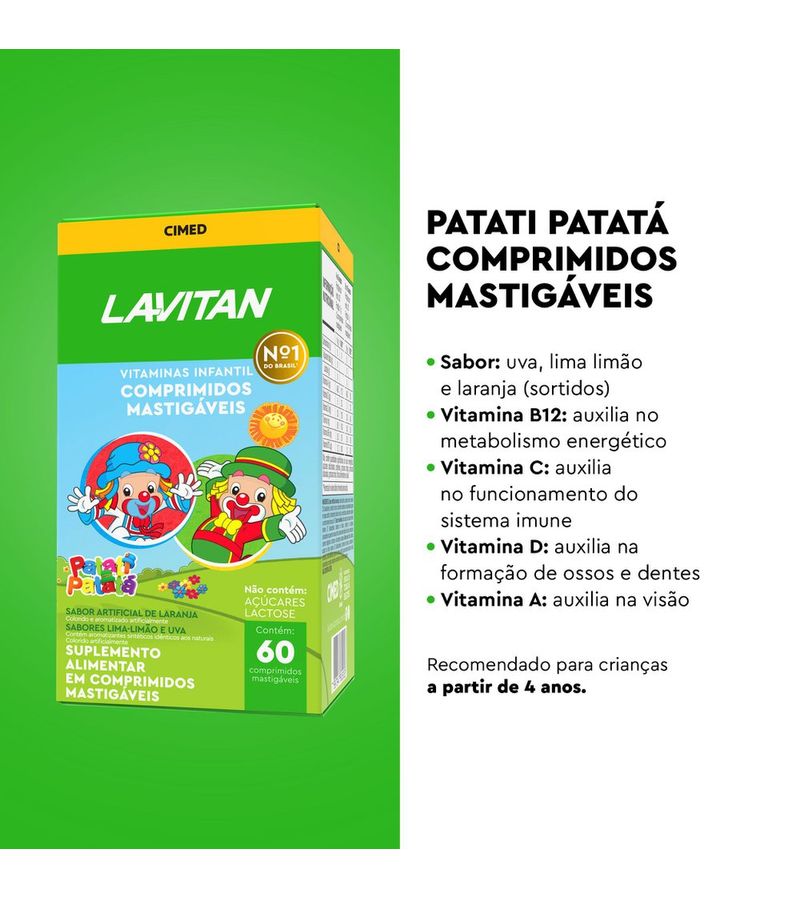 732555-Suplemento-de-Vitaminas-Infantil-Lavitan-Patati-Patata-60-Comprimidos-Mastigaveis-