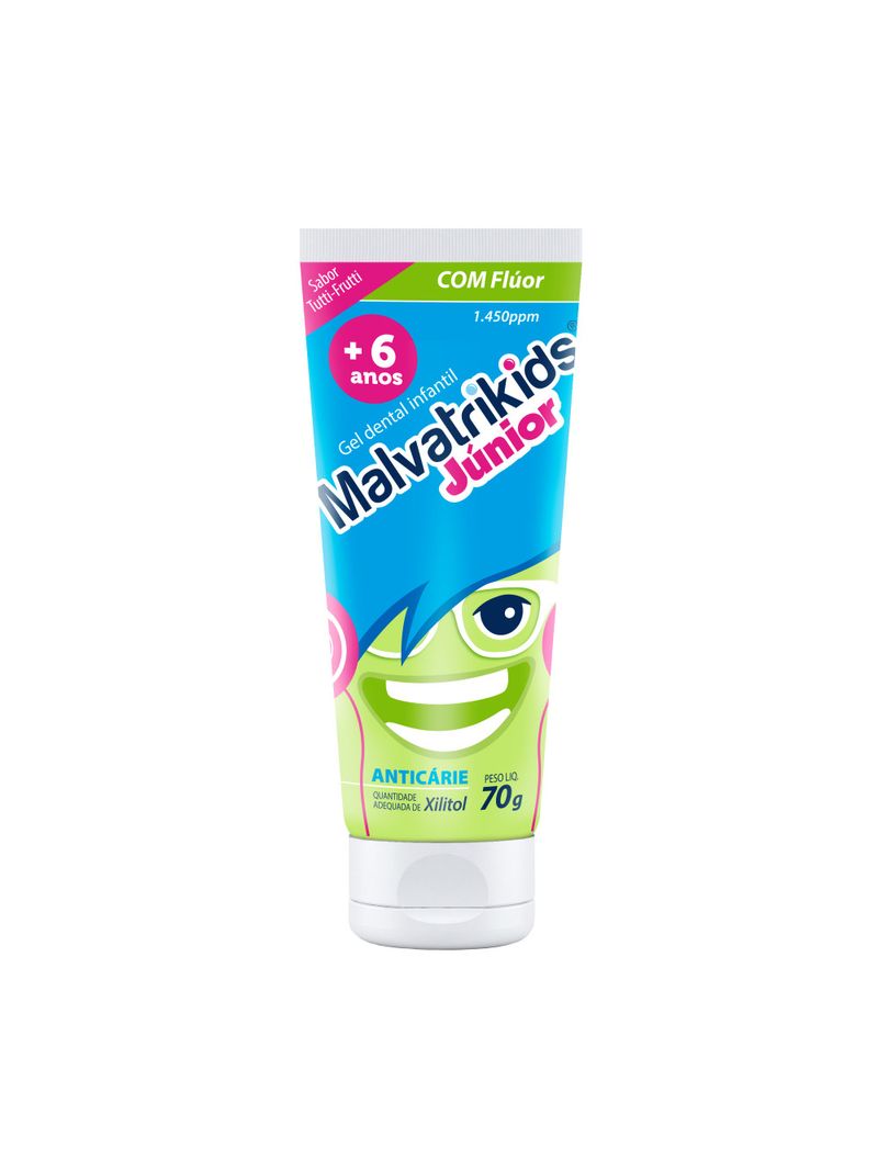 Gel-Dental-Infantil-Malvatrikids-Junior-Sabor-Tutti-Frutti-70g---Principal