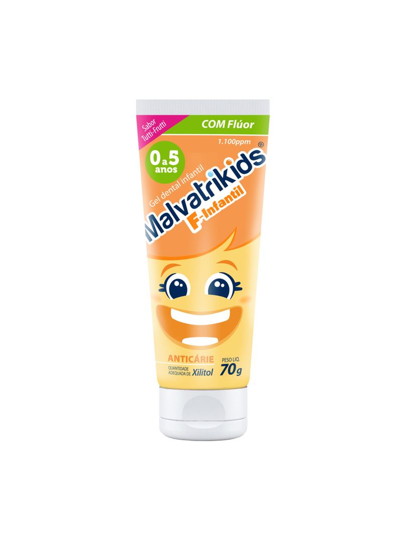 Gel-Dental-Infantil-Malvatrikids-F-Infantil-Sabor-Tutti-Frutti-70g-Principal