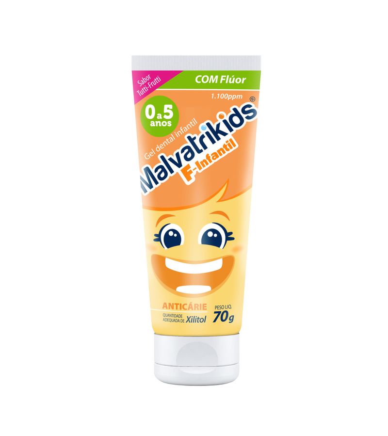 Gel-Dental-Infantil-Malvatrikids-F-Infantil-Sabor-Tutti-Frutti-70g-Principal