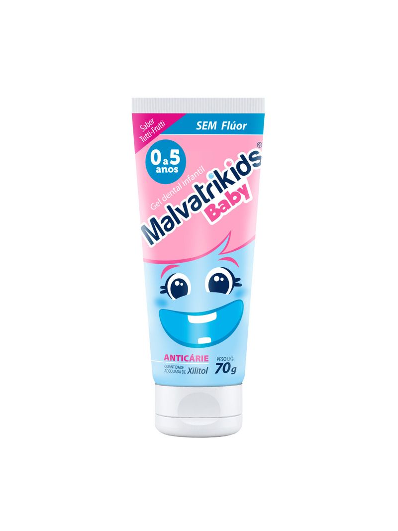 Gel-Dental-Infantil-Malvatrikids-Baby-Sabor-Tutti-Frutti-70g