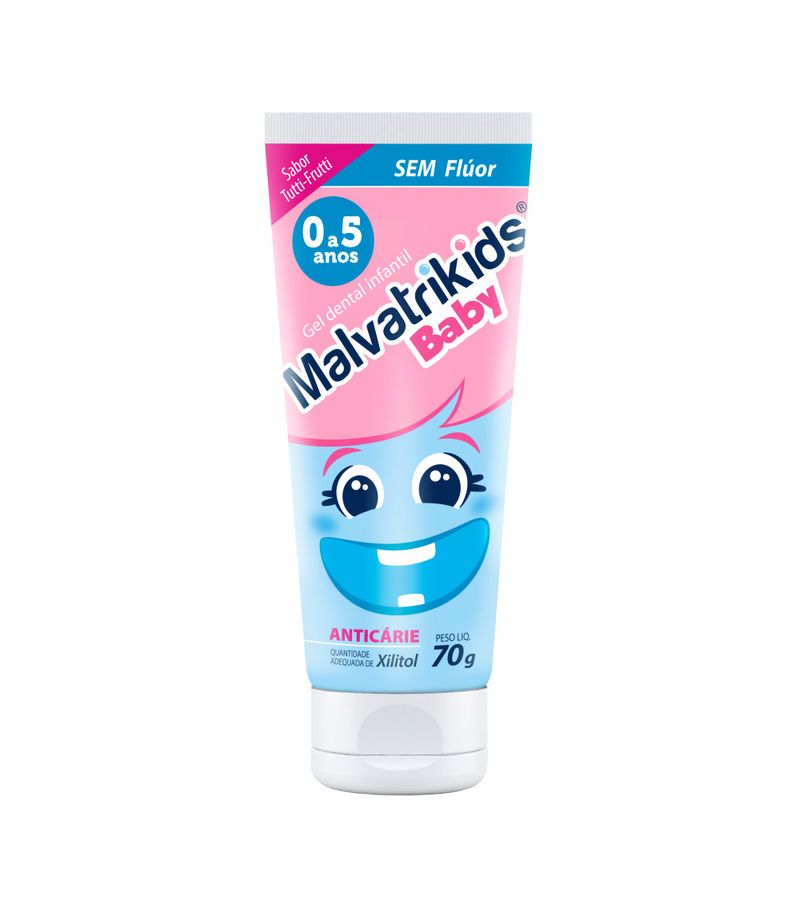 Gel-Dental-Infantil-Malvatrikids-Baby-Sabor-Tutti-Frutti-70g