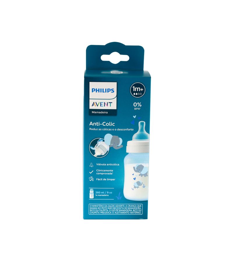 48299-8720689013741-Mamadeira-Avent-Anti-colic-260ml-Elefante-Azul-1m-