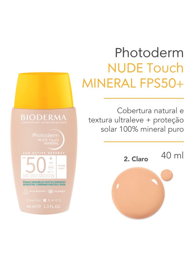 Photoderm-Nude-Touch-Bioderma-40ml-Fps50-Claro