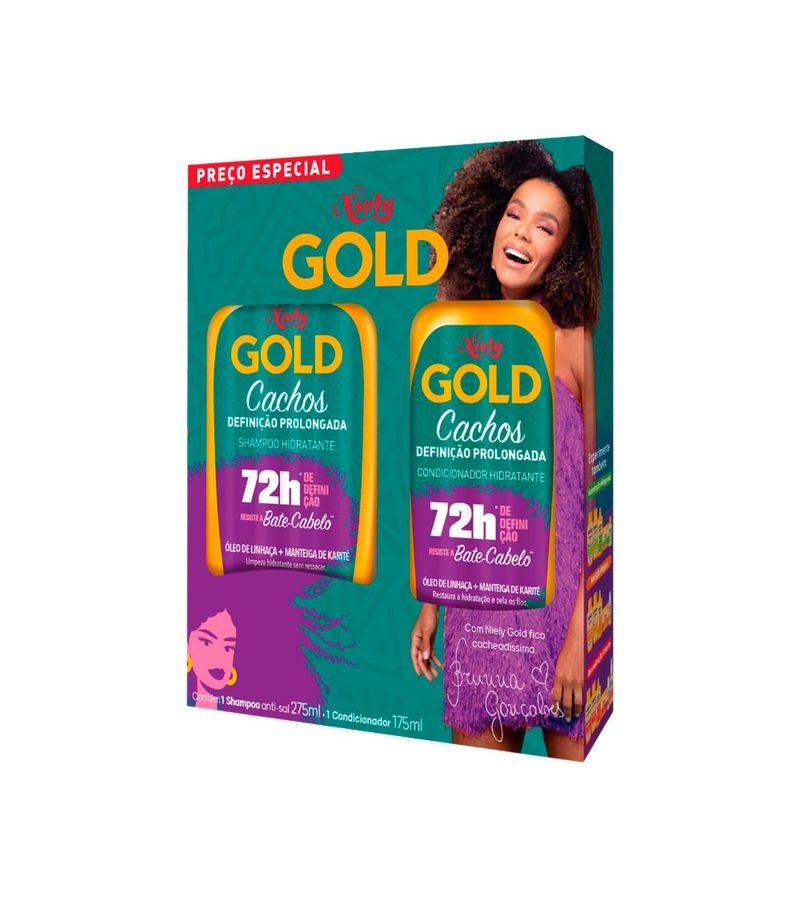 Shampoo---Condicionador-Niely-Gold-Cachos-275-175ml-Definicao-Prolongada--Especial