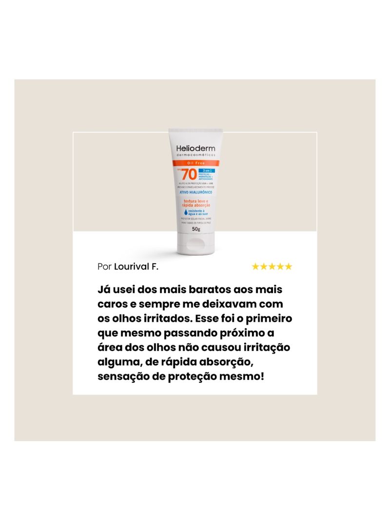 Protetor-Solar-Helioderm-Dermocosmeticos-50gr-Fps70-Oil-Free