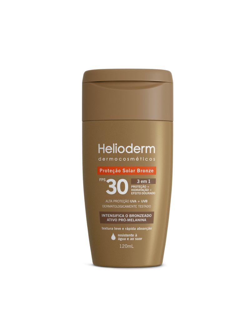 Protetor-Solar-Helioderm-Dermocosmeticos-120ml-Fps30-3em1-Bronze