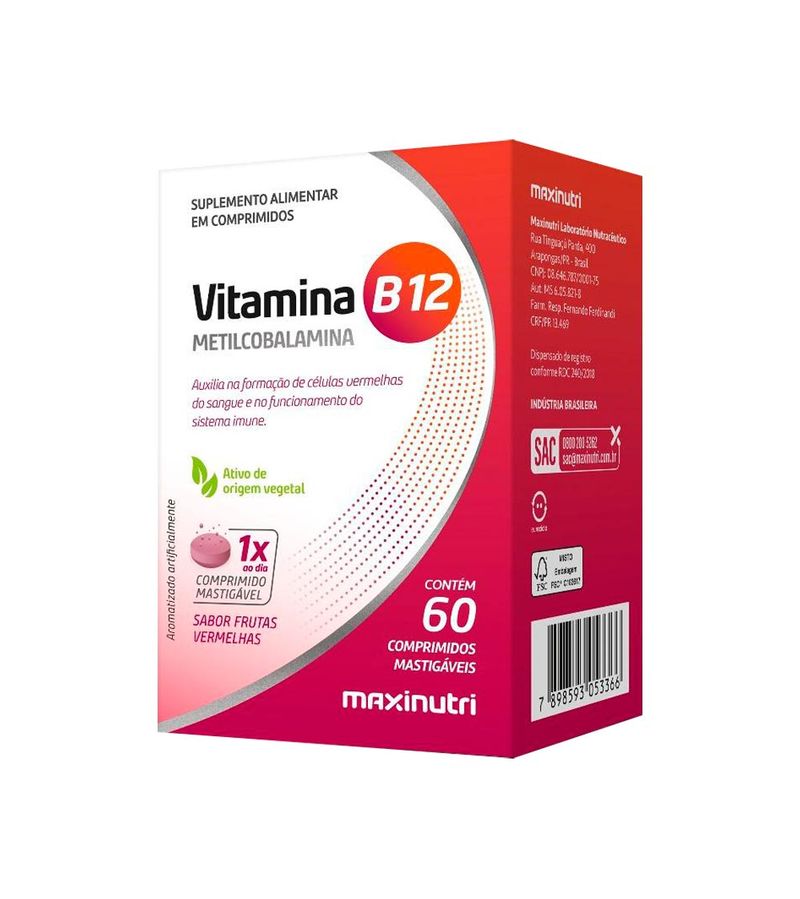 Vitamina--B12-Maxinutri-Com-60-Comprimidos-Mastigaveis