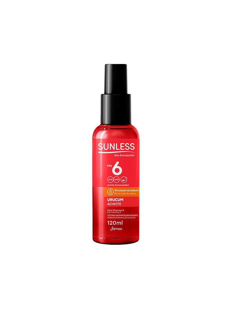 Bronzeador-Sunless-120ml-Fps6-Oleo-Spray-Urucum