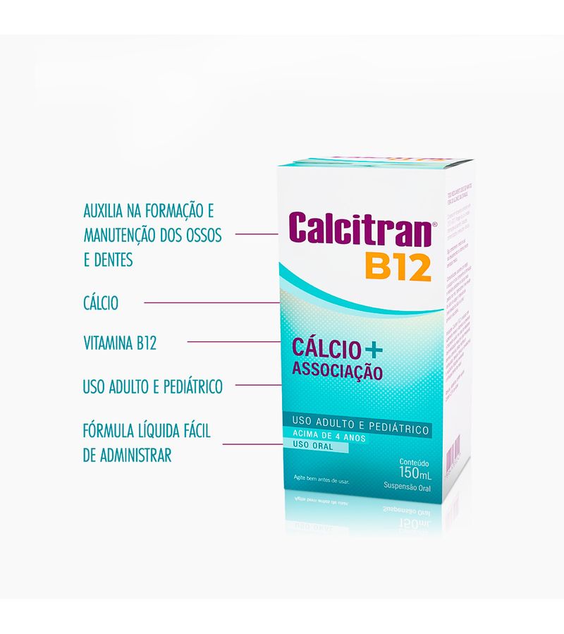 Calcitran-B12-Solucao-Oral-150ml---Calcio-Com-Vitamina-B12-Infantil-E--Adulto