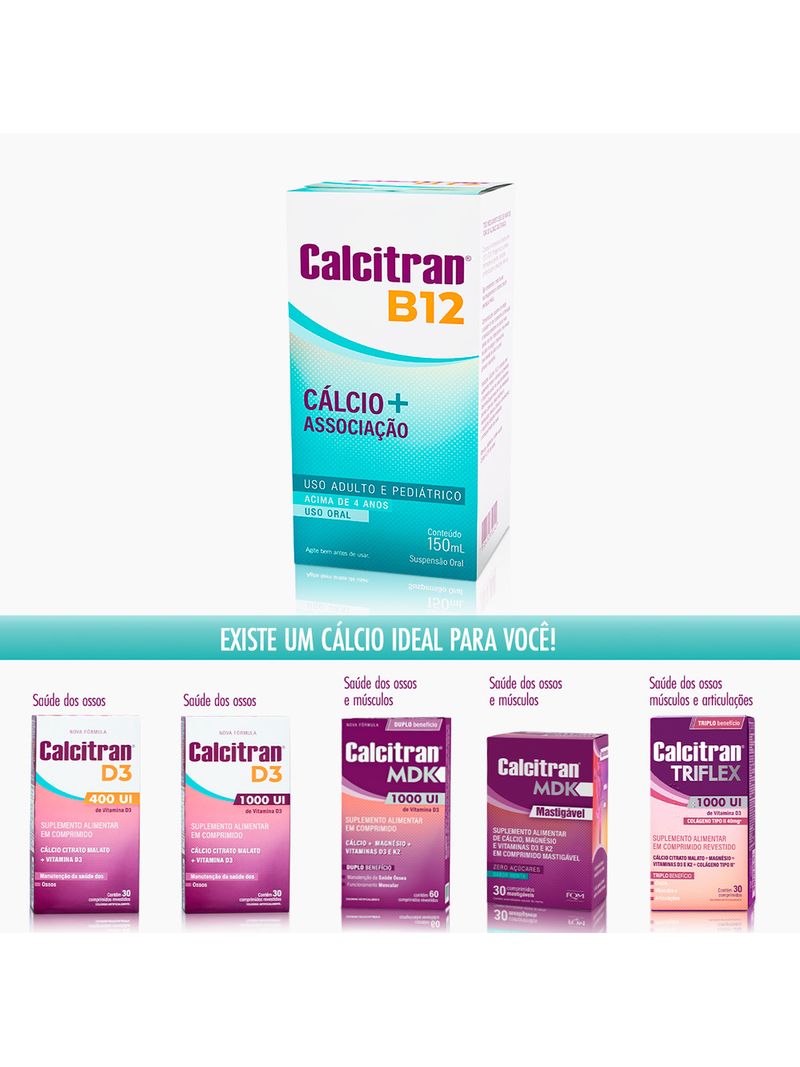 Calcitran-B12-Solucao-Oral-150ml---Calcio-Com-Vitamina-B12-Infantil-E--Adulto