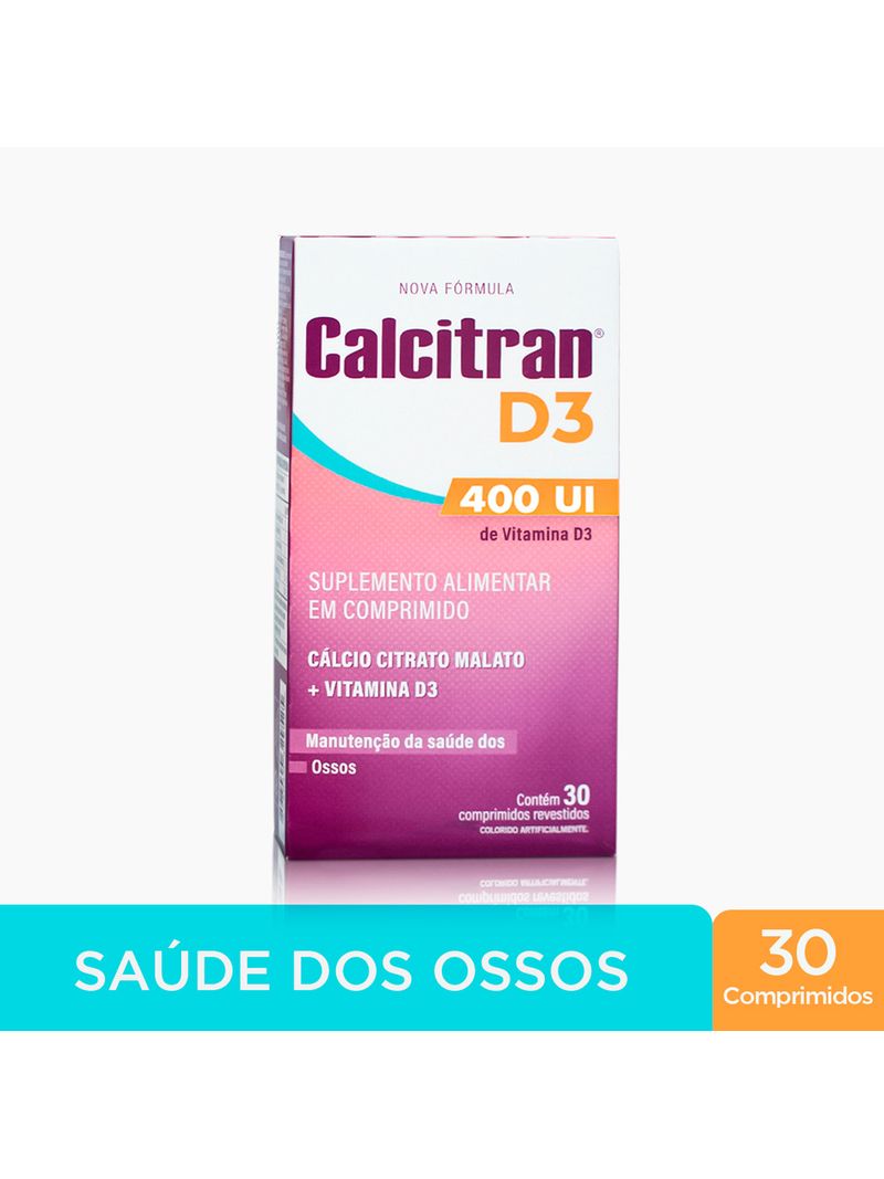 Calcitran-D3-400ui-30-Comprimidos---Calcio-Citrato-Malato-Com-Vitamina-D