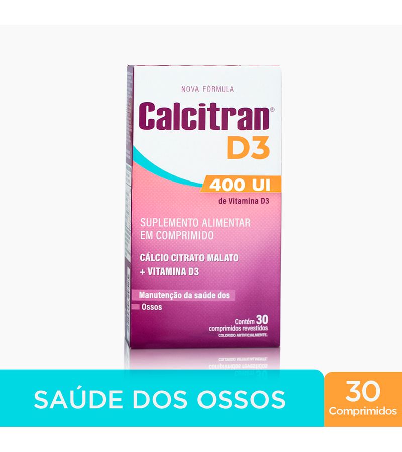 Calcitran-D3-400ui-30-Comprimidos---Calcio-Citrato-Malato-Com-Vitamina-D