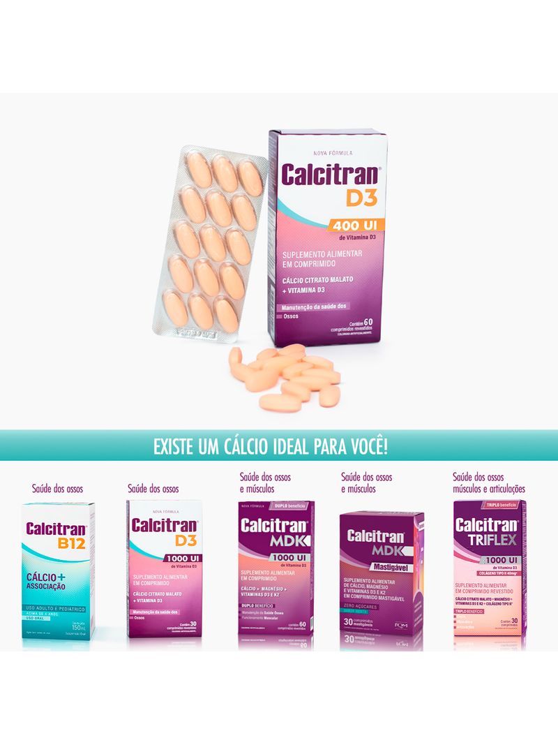 Calcitran-D3-400ui-60-Comprimidos---Calcio-Citrato-Malato-Com-Vitamina-D