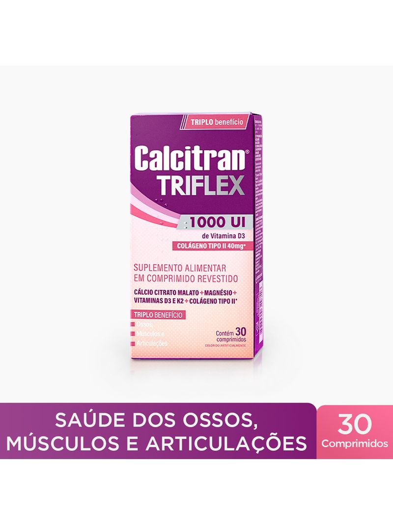 Calcitran-Triflex-30-Comprimidos---Calcio-Colageno-Tipo-2-Magnesio--Vit.-D-E-K