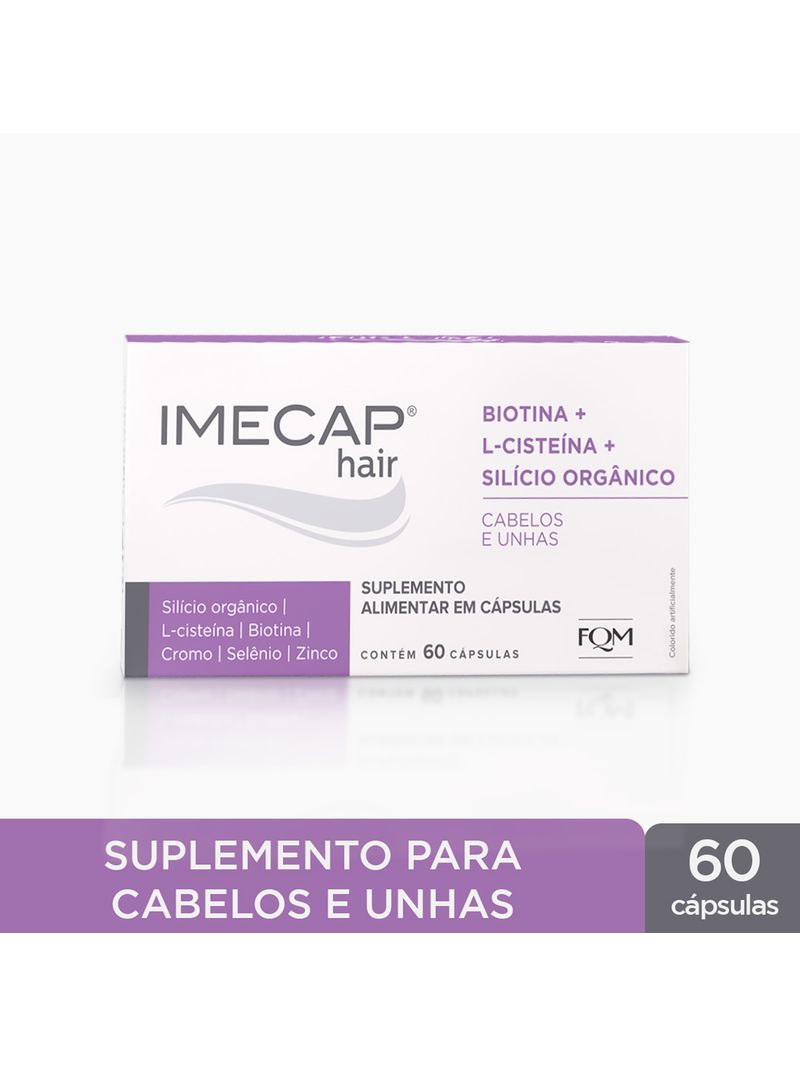 Imecap-Hair-Silicio-Organico-60-Capsulas---Nutraceutico-Para-Cabelos-E--Unhas