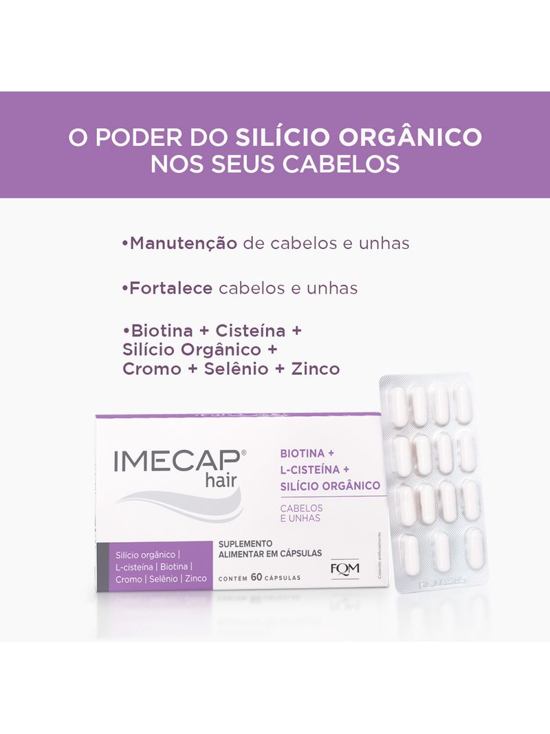 Imecap-Hair-Silicio-Organico-60-Capsulas---Nutraceutico-Para-Cabelos-E--Unhas