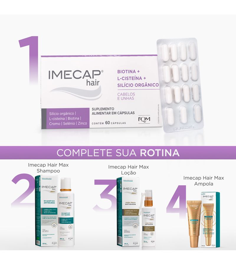 Imecap-Hair-Silicio-Organico-60-Capsulas---Nutraceutico-Para-Cabelos-E--Unhas